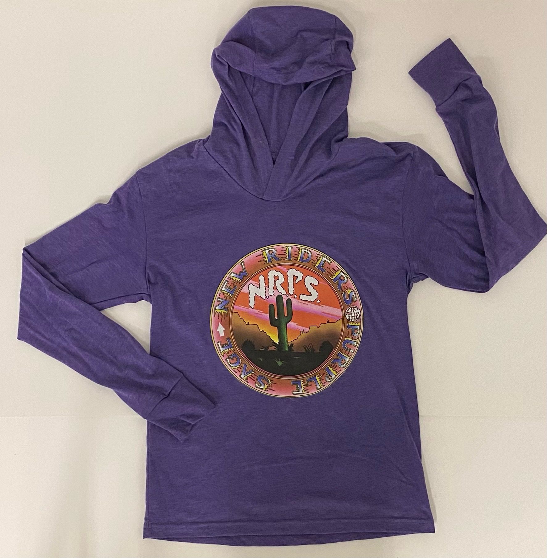 New Riders Unisex Hooded Logo Long Sleeve T-Shirt - Purple